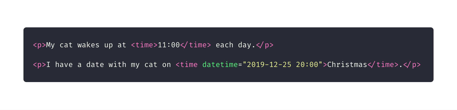 تگ <time> در html